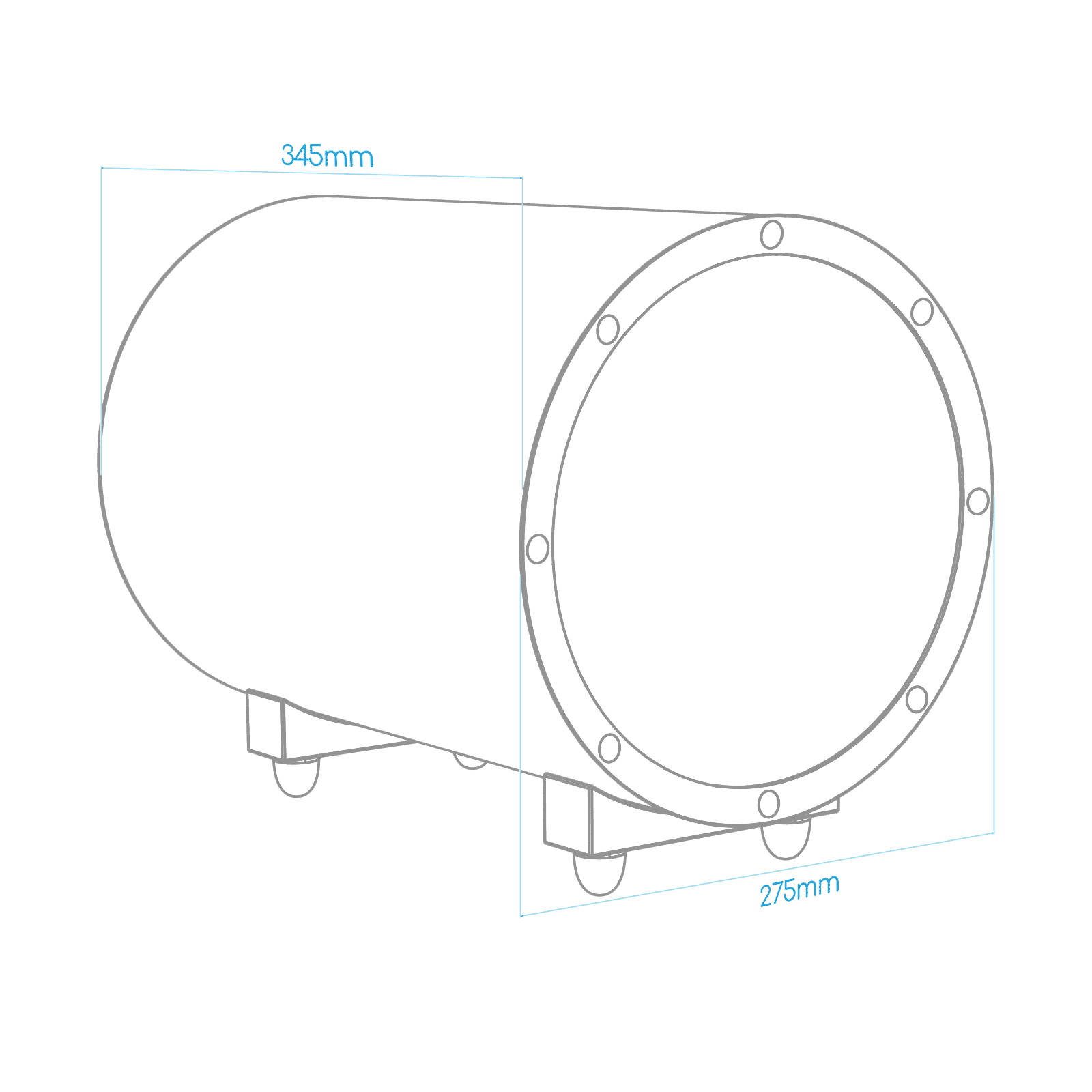 TR-3D Subwoofer 300W dimensions